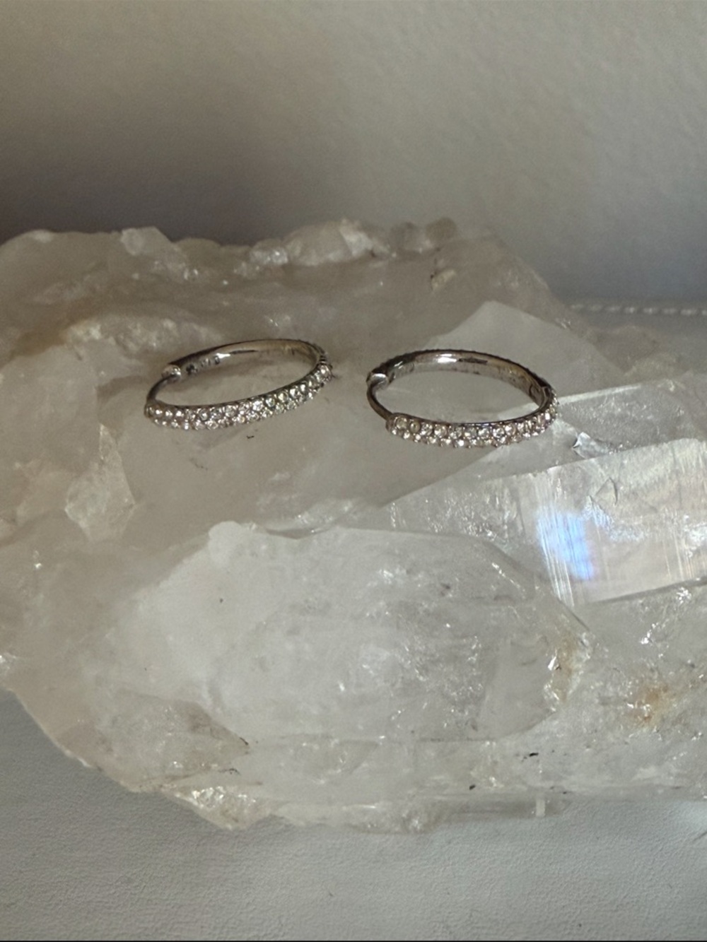 Nordstrom Silver Crystal Pavé Huggie Earrings - Silver